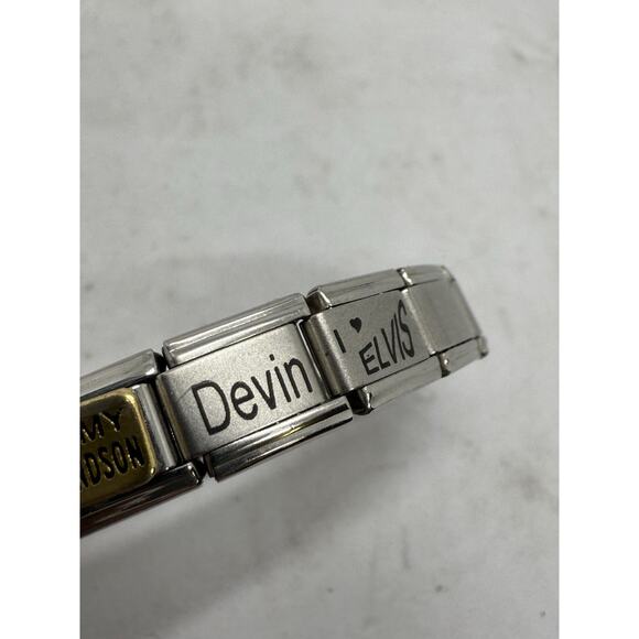 D’linQ Italian Charm Bracelet Elvis Devin I Love My Grandson Alexandra Italy - Picture 3 of 7
